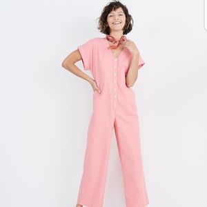 Madewell Cotton Coveralls in Pink
